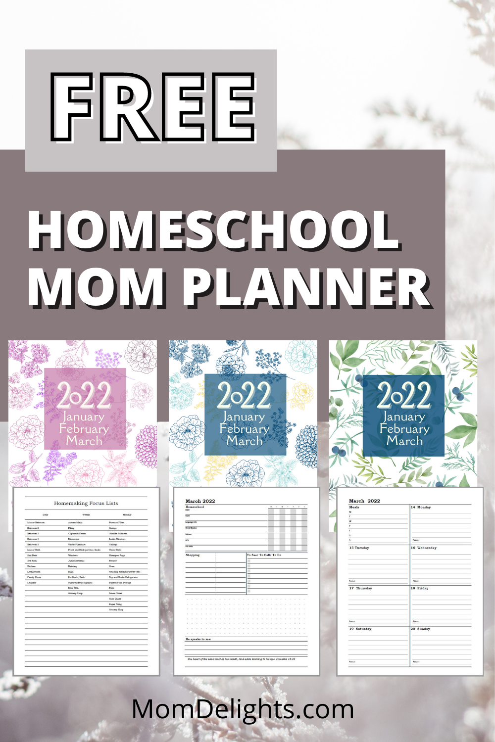 Homeschool Mom Planner Freebie for 2022 • Mom Delights